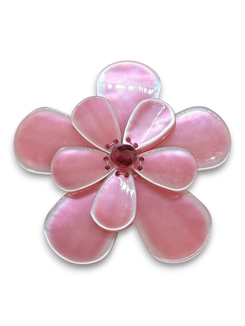 Vintage Hallmarked Pono By Joan Goodman Italian Resin Flower Brooch
